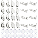 UNICRAFTALE 60pcs Clip-on Earring Findings DIY Earring Clip 304 Stainless Steel Clip-on Earring Converter Flat Round Tray Non-Pierced Earrings with Silicone Earring Pads for DIY Earring Making STAS-UN0040-60-1