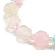 Bracelet extensible perlé rond en agate naturelle avec graine de verre BJEW-JB08195-02-4