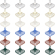 Benecreat 24 Stück Legierung Sprühfarbe Hohlherz Blätter Anhänger Perle 6 Farben für Schmuck Halskette Armband DIY Bastelbedarf FIND-BC0003-28-1