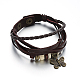 Leather Cord Multi-strand Bracelets BJEW-M152-03B-1