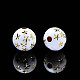 Perline acriliche bianche opache in stile artigianale MACR-N012-11-B02-3