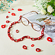 SUPERFINDINGS About 240Pcs Acrylic Linking Rings 4 Styles Red Oval Twist Link Chain Rings Opaque Quick Link Connectors for Earring Necklace Jewelry Eyeglass Chain DIY Craft Making OACR-FH0001-034-5