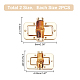 Wadonn 4 個 2 スタイル合金バッグツイストロック  ロッククラスプを回す  竹のパーツで  バッグ交換用アクセサリー  長方形  ゴールドカラー  4.25~6x2.5~3.3cm  2個/スタイル FIND-WR0008-04-2