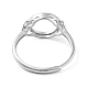 Componenti dell'anello in argento sterling piatto rotondo regolabile 925&nbsp;STER-G042-02P-3