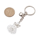 Брелок из стеклянного семени и пластикового жемчуга и сплава KEYC-MZ00025-05-3