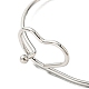 201 Stainless Steel Wire Wrap Heart Bangle BJEW-E079-03P-3