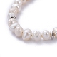 Natürliche kultivierte Süßwasserperlen Perlen Armbänder BJEW-JB05257-3