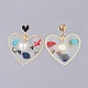 Epoxy Resin Dangle Earring & Pendant Necklace Jewelry Sets SJEW-JS01034-9