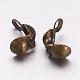 Antique Bronze Tone Iron Bead Tips Knot Covers for Jewelry Accessories X-E037Y-NFAB-2