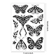 GLOBLELAND Butterfly Moth Flower Clear Stamps Butterfly Sentiment Background Silicone Clear Stamp Animal Theme Seals for DIY Scrapbooking Journals Decorative Cards Making Photo Album DIY-WH0167-57-0496-6