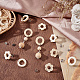 Unicraftale 32 шт. 2 стильные серьги-гвоздики в виде пончиков и цветов из натурального ясеня EJEW-UN0002-28-2