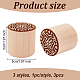 OLYCRAFT 3 Pcs 3-Style Wood Pottery Stamp 2 Inch Flower Shape Wood Pottery Tools Stamps Column Flower Pattern Round Wood Stamp Natural Wood Stamp Kit for Scrapbooking and DIY Craft Letter Tiles AJEW-OC0004-19A-2
