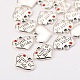 Wedding Theme Antique Silver Tone Tibetan Style Heart with Aunt of Bride Rhinestone Charms TIBEP-N005-09D-2