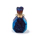 Pendentifs de bouteille de parfum ouvrables en agate druzy naturelle galvanisée G-L524-10G-02-2