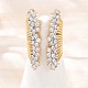 Латунные микро проложить манжеты кольца кубического циркония RJEW-C140-04G-1