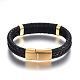 Leather Braided Cord Bracelets BJEW-E352-06G-3
