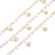 Cadenas de perlas de imitación hechas a mano de perlas de imitación de esmalte de flores y latón y abs CHC-D029-39G-1