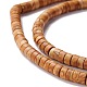 Natural Wood Lace Stone Beads Strands G-A201-A03-3