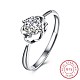 Adjustable 925 Sterling Silver Cubic Zirconia Finger Rings RJEW-BB20744-6-1