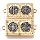 5Pcs Brass Micro Pave Clear Cubic Zirconia Connector Charms ZIRC-SZ0004-50A-1