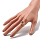 女の子の女性のための天然アメジスト指輪  ラウンドシェルパールビーズリング  真鍮製ワイヤーラップリング  ゴールドカラー  usサイズ7 3/4(17.9mm) X1-RJEW-TA00012-5-3