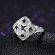 トレンディな菱形925スターリングシルバーキュービックジルコニア指輪  サイズ6  プラチナ  16.5mm RJEW-BB16671-6-6