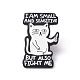 Cat with Word Alloy Brooch for Backpack Clothes JEWB-M024-02B-A-1