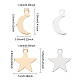 Olycraft 80pcs breloques étoile et lune style breloques en laiton pendentifs célestes diy pour boucle d'oreille collier bracelet fabrication de bijoux accessoires (2 couleurs) KK-OC0001-23-2