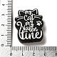 Cat with Word My Cat is My Valentine Silicone Focal Beads SIL-P007-D05-3