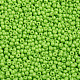 11/0グレードのベーキングペイントガラスシードビーズ  ラウンド  緑黄  2.3x1.5mm  穴：1mm  約5300個/50g X-SEED-N001-A-1024-2
