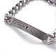 304 Stainless Steel Curb Chain ID Bracelets BJEW-I279-02P-2