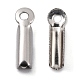 201 Stainless Steel Fold Over Crimp Cord Ends STAS-R055-07-3