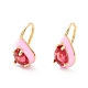 Teardrop Cubic Zirconia Dangle Earrings with Enamel for Women EJEW-P196-01G-2
