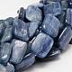 長方形天然藍晶石/シアン石/ジステンビーズ連売り  20x15x4.5mm  穴：1mm  約20個/連  15.7インチ G-O140-01A-1
