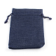 ポリエステル模造黄麻布包装袋巾着袋  ミッドナイトブルー  18x13cm X-ABAG-R005-18x13-12-1