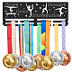 Espositore da parete con porta medaglie in ferro a tema sportivo ODIS-WH0021-616-1