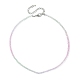 Facettierte Unterlegscheibe-Glasperlen-Halskette für Frauen NJEW-M208-01L-3