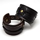Trendy Unisex Punk Rock Style Leather Wide Wristband Bracelets X-BJEW-L272-M-1