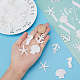 GORGECRAFT 4 Style 40 Pieces Scallop Shells Starfish Anchor Sea Horse Decorations Small Tiny Sea Shells White Clam Bulk Natural Seashell Ocean Theme for Wedding Home Decor and Craft Project AJEW-GF0005-28-3