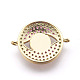 Brass Micro Pave Cubic Zirconia Links ZIRC-E152-44G-RS-2