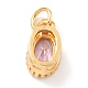 Real 18K Gold Plated Brass Inlaid Cubic Zirconia Charms ZIRC-L100-079G-07-3