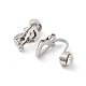 304 Stainless Steel Clip-on Earring Findings with Cubic Zirconia STAS-H216-01P-2