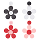 Fibloom 2 Paar asymmetrische Acryl-Blumenohrringe in 2 Farben EJEW-FI0001-09-1