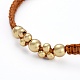 Verstellbare geflochtene Perlenarmbänder aus Nylonfaden BJEW-JB05290-01-3