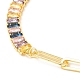Bunte Zirkonia & Büroklammer Halskette für Mädchen Frauen Geschenk NJEW-A005-07G-2