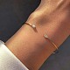 S925 серебряный открытый браслет-манжета для женщин минималистичные украшения из циркония золотистый тон PC3874-4