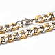 304 Stainless Steel Cuban Link Chain Necklaces & Bracelets Jewelry Sets SJEW-I081-04-10mm-3