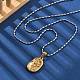 Ожерелья с подвеской в виде розы из нержавеющей стали 304 для женщин NJEW-S439-01B-GP-1