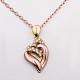 Trendy Real Rose Gold Plated Eco-Friendly Tin Alloy Czech Rhinestone Heart Pendant Necklaces NJEW-BB13882-RG-5
