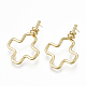 Brass Stud Earrings KK-S348-374-1